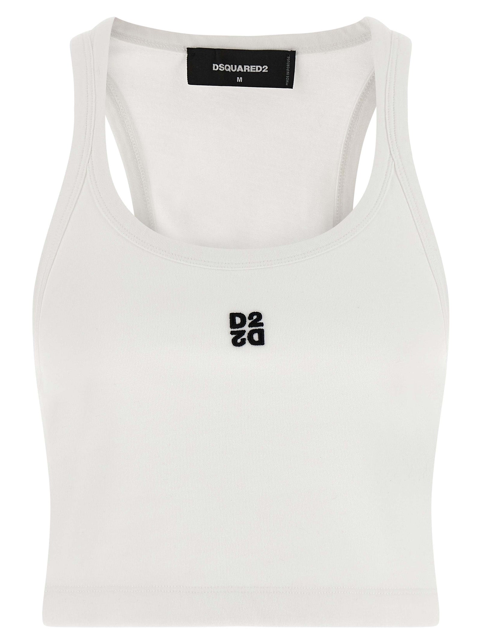 Dsquared² White Cotton Tank Tops