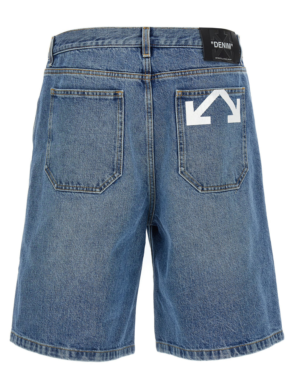 Off-White Blue Cotton Bermuda Shorts