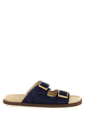 Brunello Cucinelli Blue Calfskin Slides