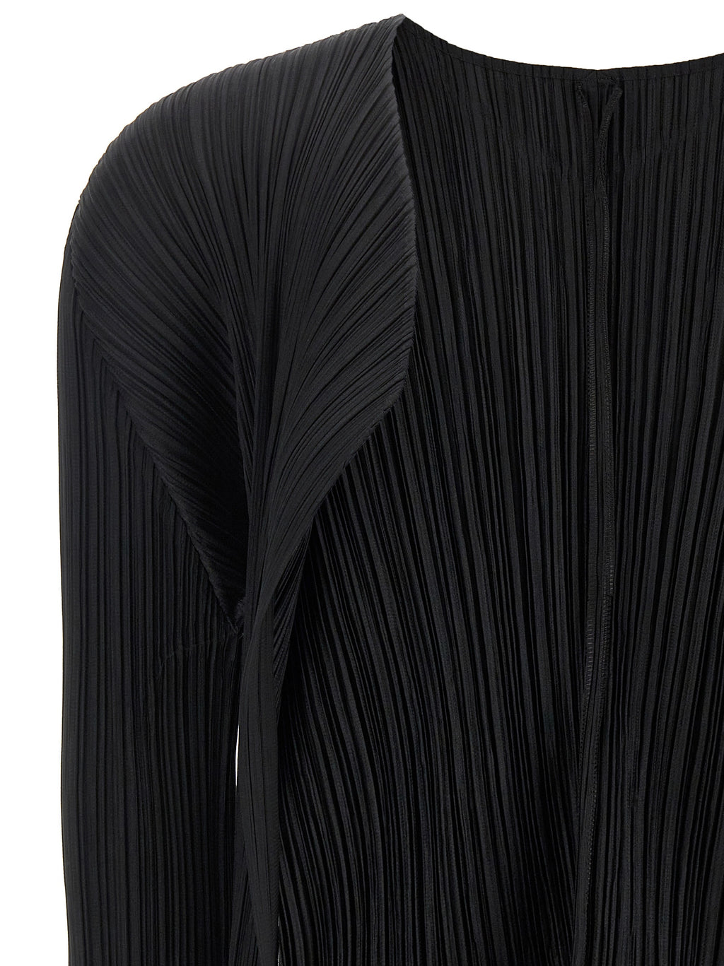 PLEATS PLEASE ISSEY MIYAKE Black Polyester Cardigan