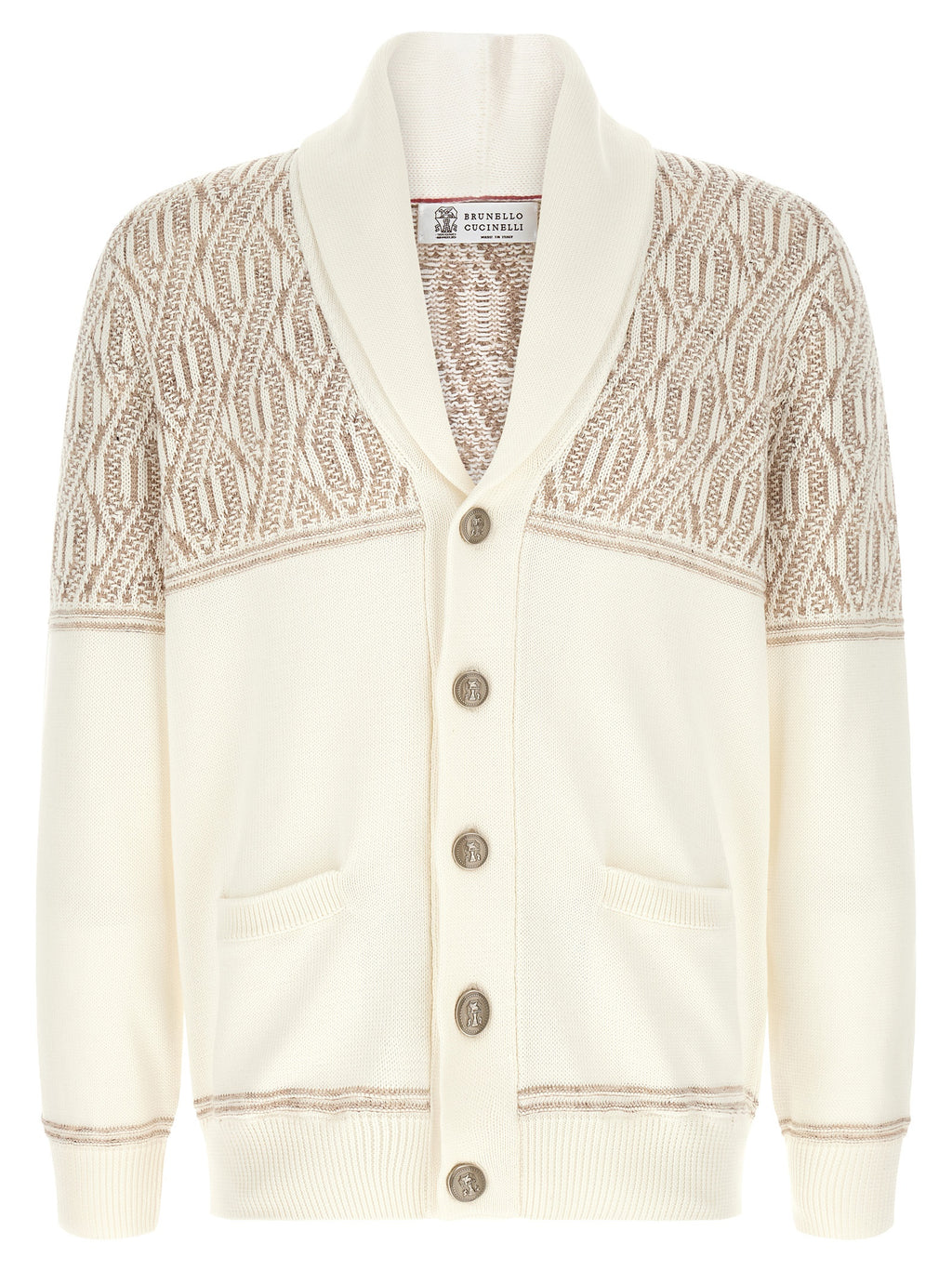 Brunello Cucinelli Beige Cotton Cardigan