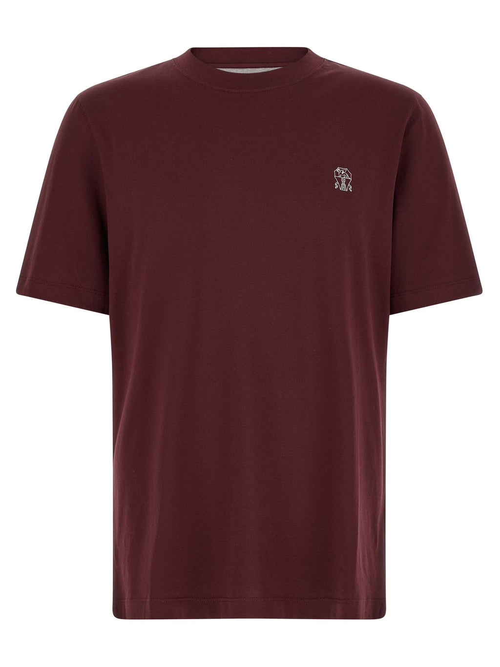 Brunello Cucinelli Bordeaux Cotton T-Shirt