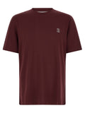 Brunello Cucinelli Bordeaux Cotton T-Shirt