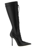 LE SILLA Black Lamb Leather Over The Knee