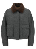Brunello Cucinelli Gray Virgin Wool Full-Length Jacket