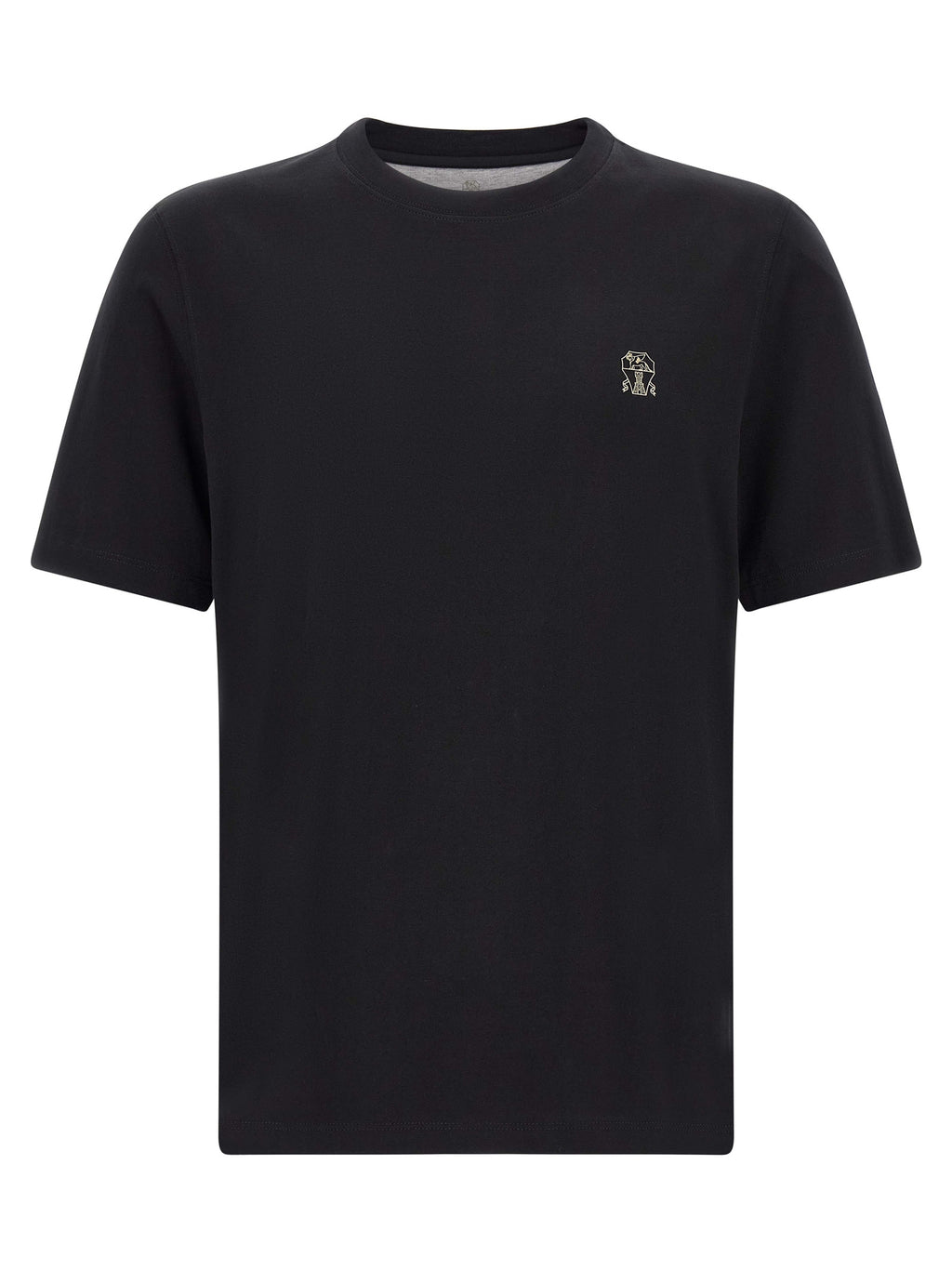 Brunello Cucinelli Black Cotton T-Shirt