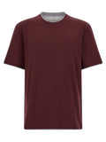 Brunello Cucinelli Bordeaux Cotton T-Shirt