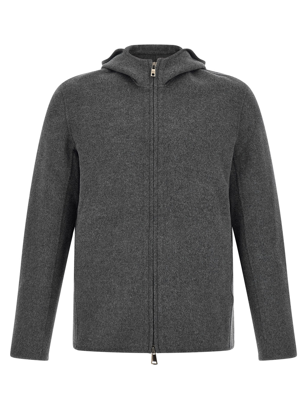 GIORGIO BRATO Gray Wool Full-Length Jacket