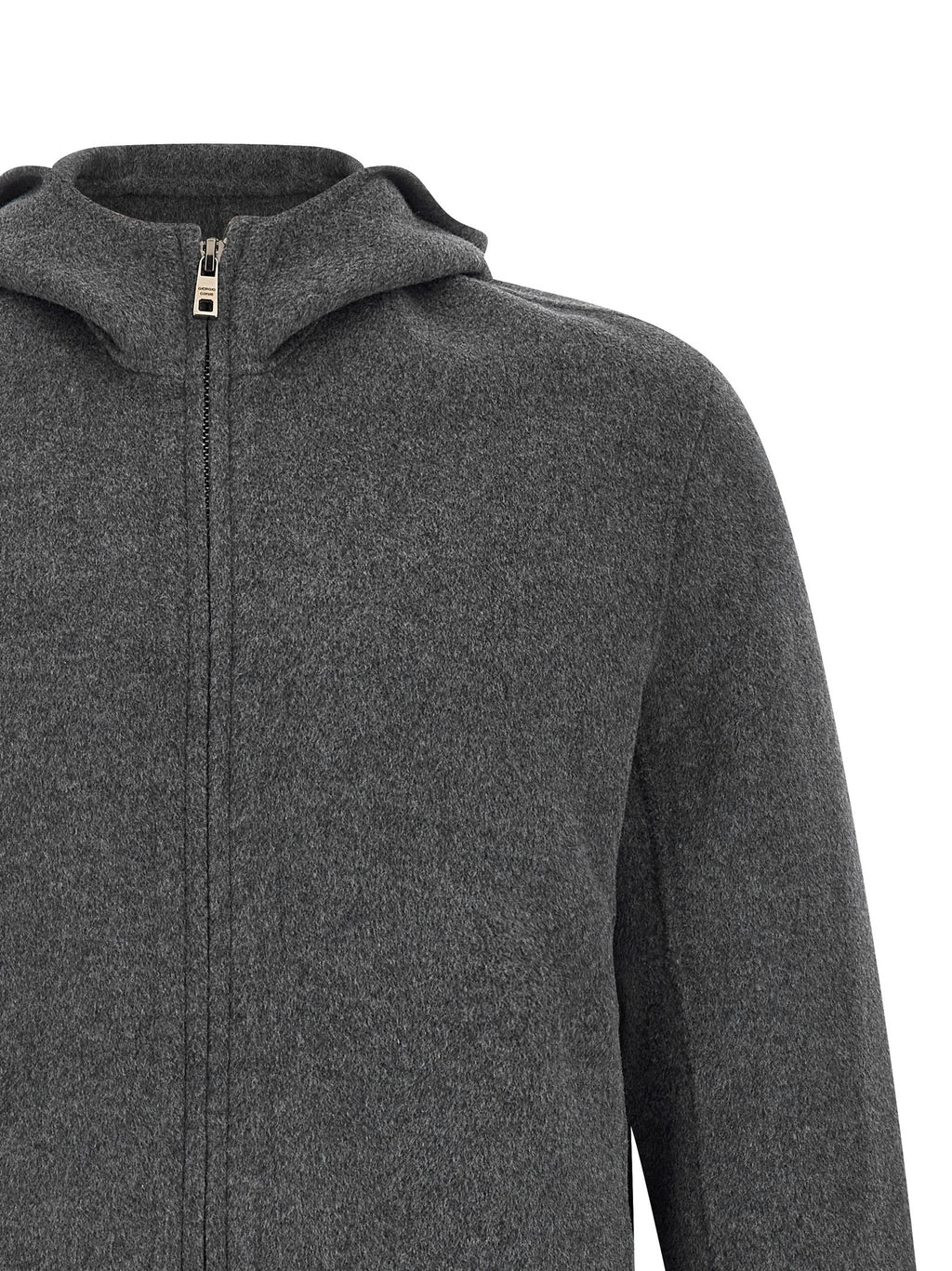 GIORGIO BRATO Gray Wool Full-Length Jacket