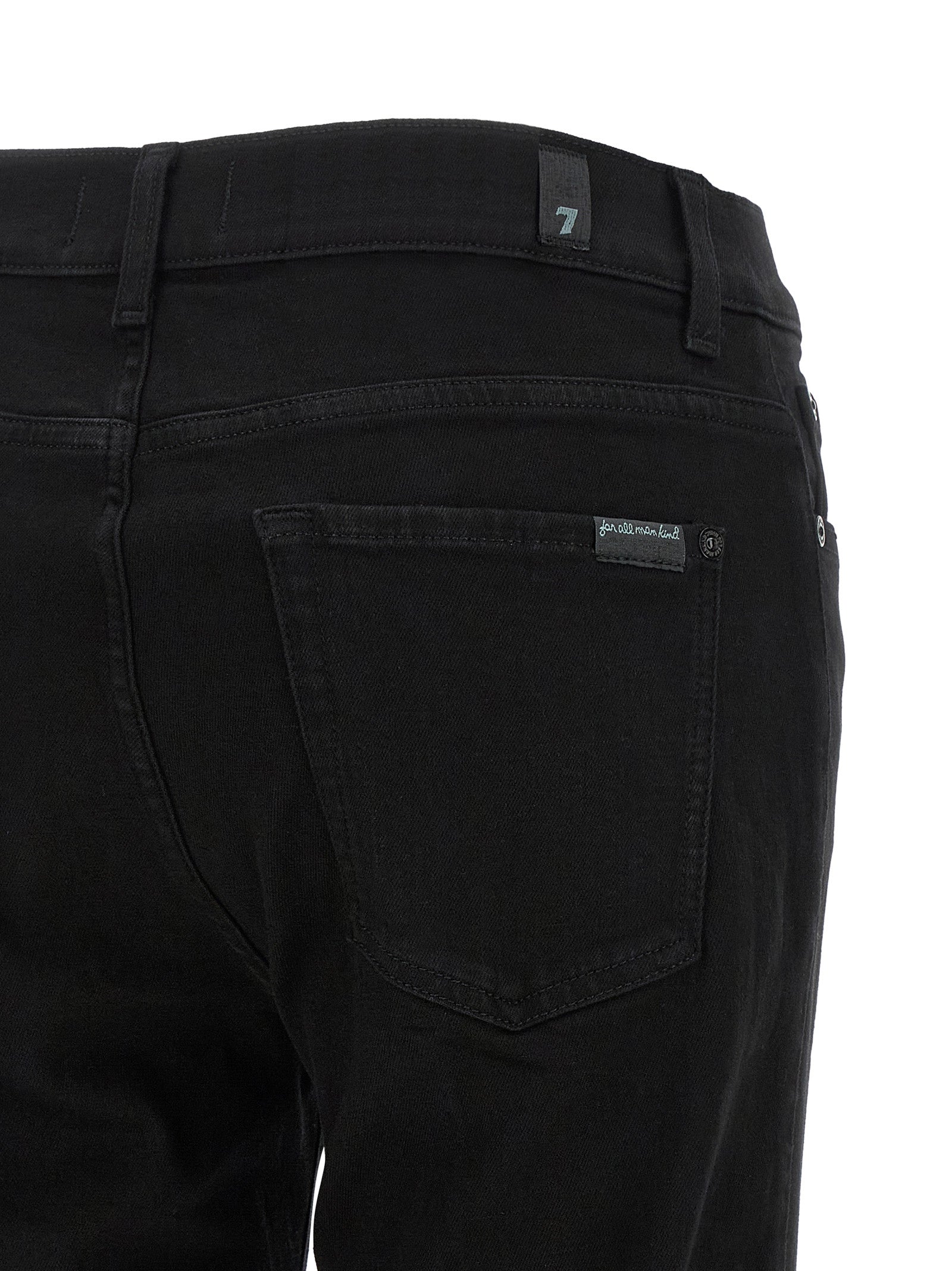 7 For All Mankind Black Cotton Bootcut Jeans