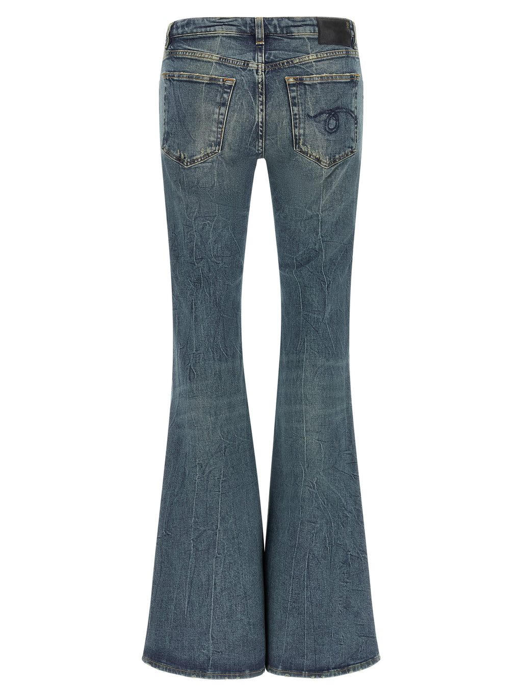 R13 Blue Cotton Flared Jeans
