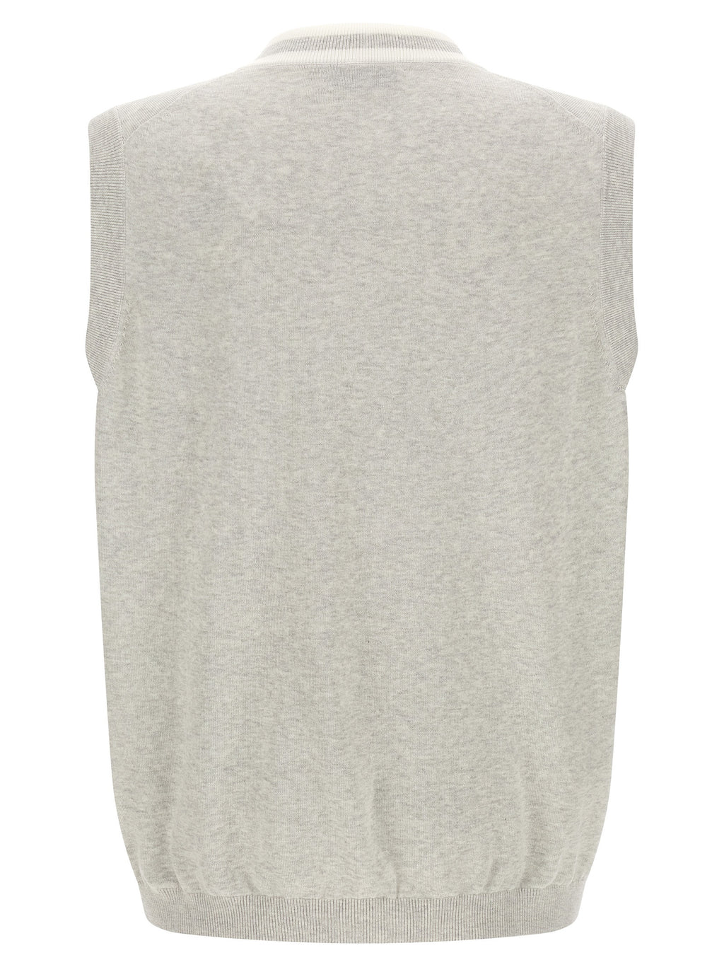 Brunello Cucinelli Gray Cotton Sleeveles Sweater