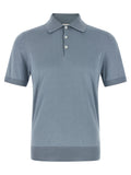 Brunello Cucinelli Blue Cotton Polo Shirt