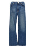 Mother Denim Blue Cotton Straight-Leg Jeans