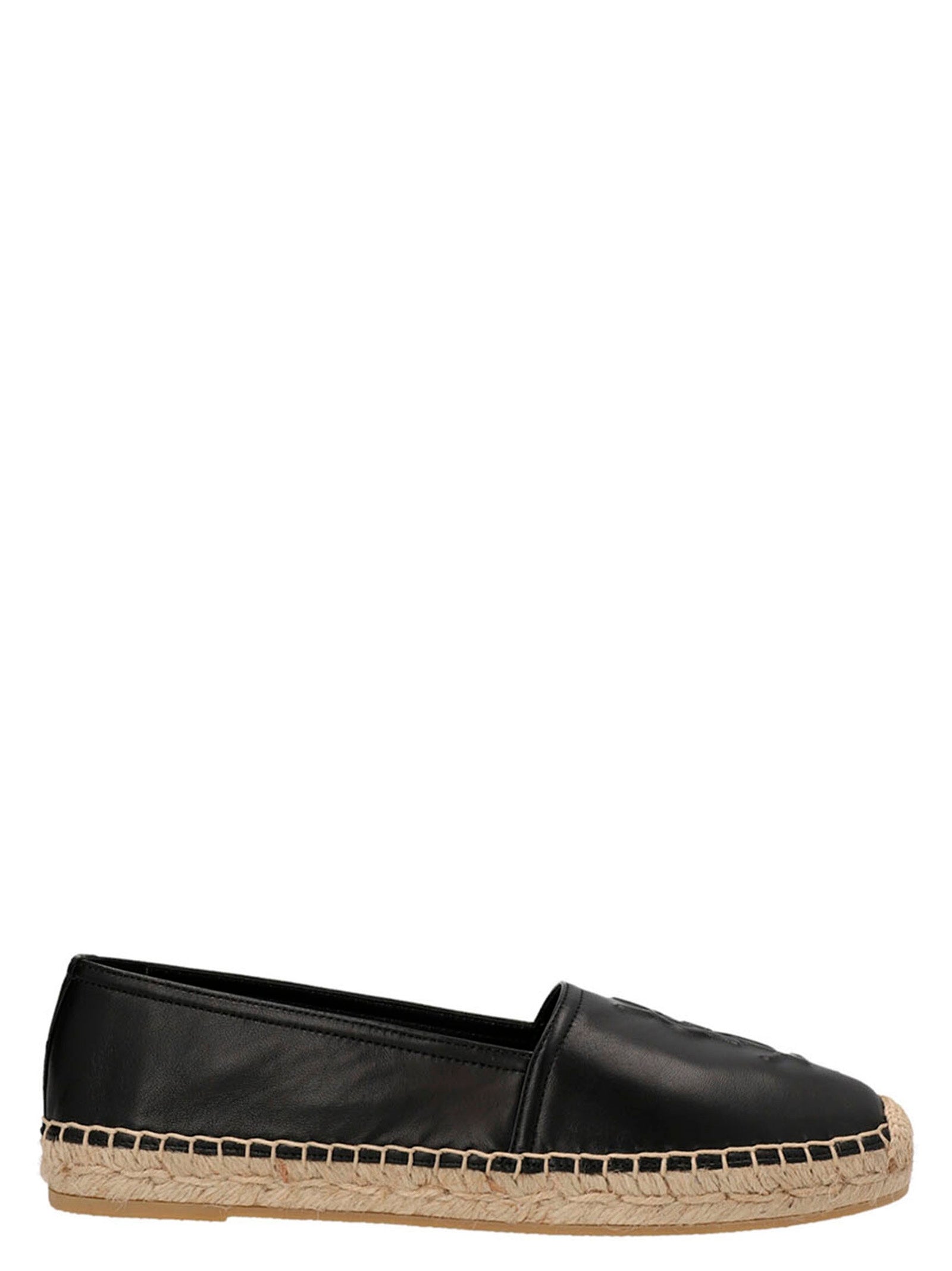 Saint Laurent Black Leather Espadrilles