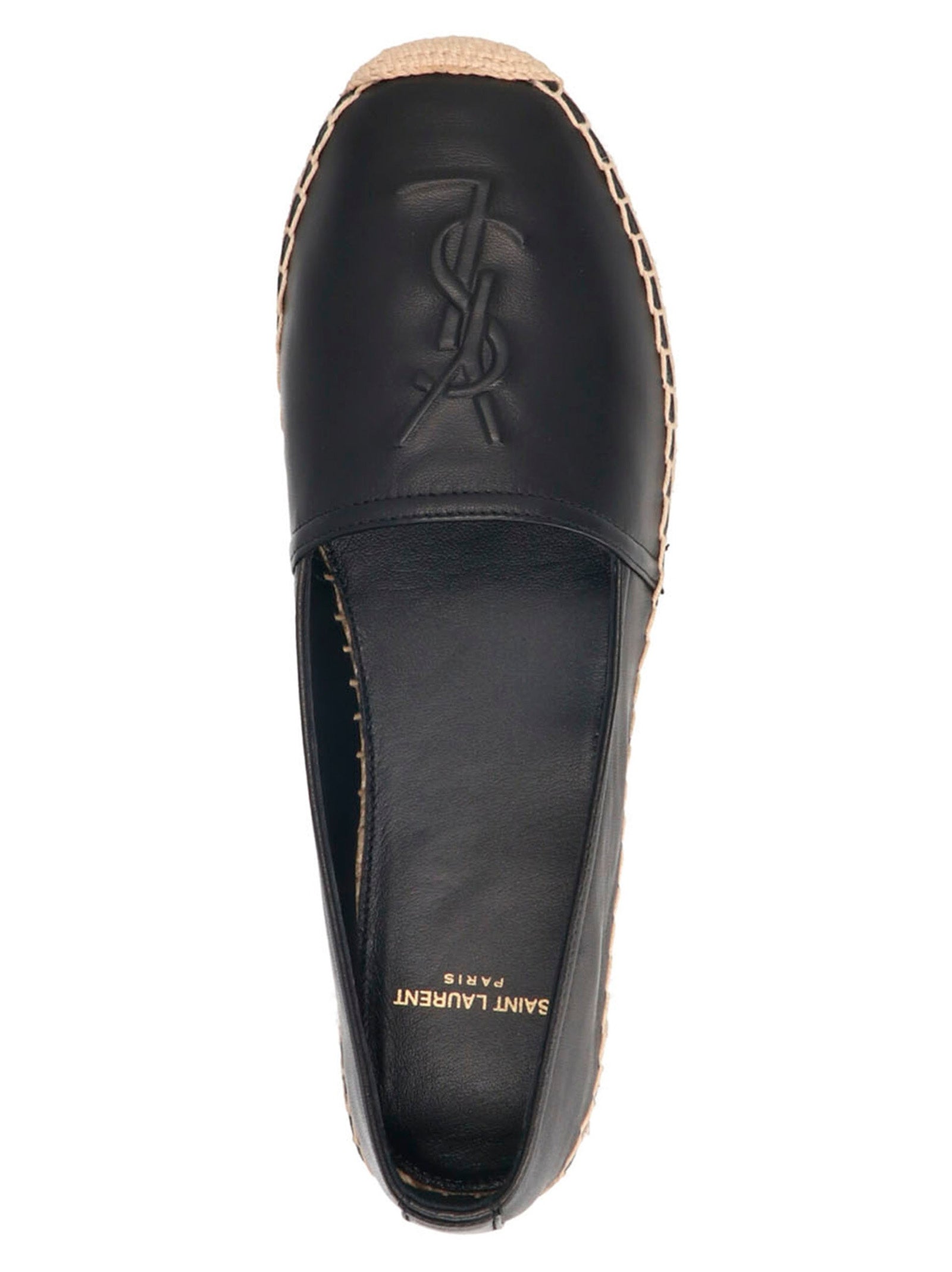 Saint Laurent Black Leather Espadrilles