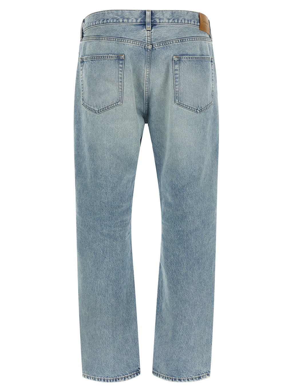 Saint Laurent Blue Cotton Straight-Leg Jeans