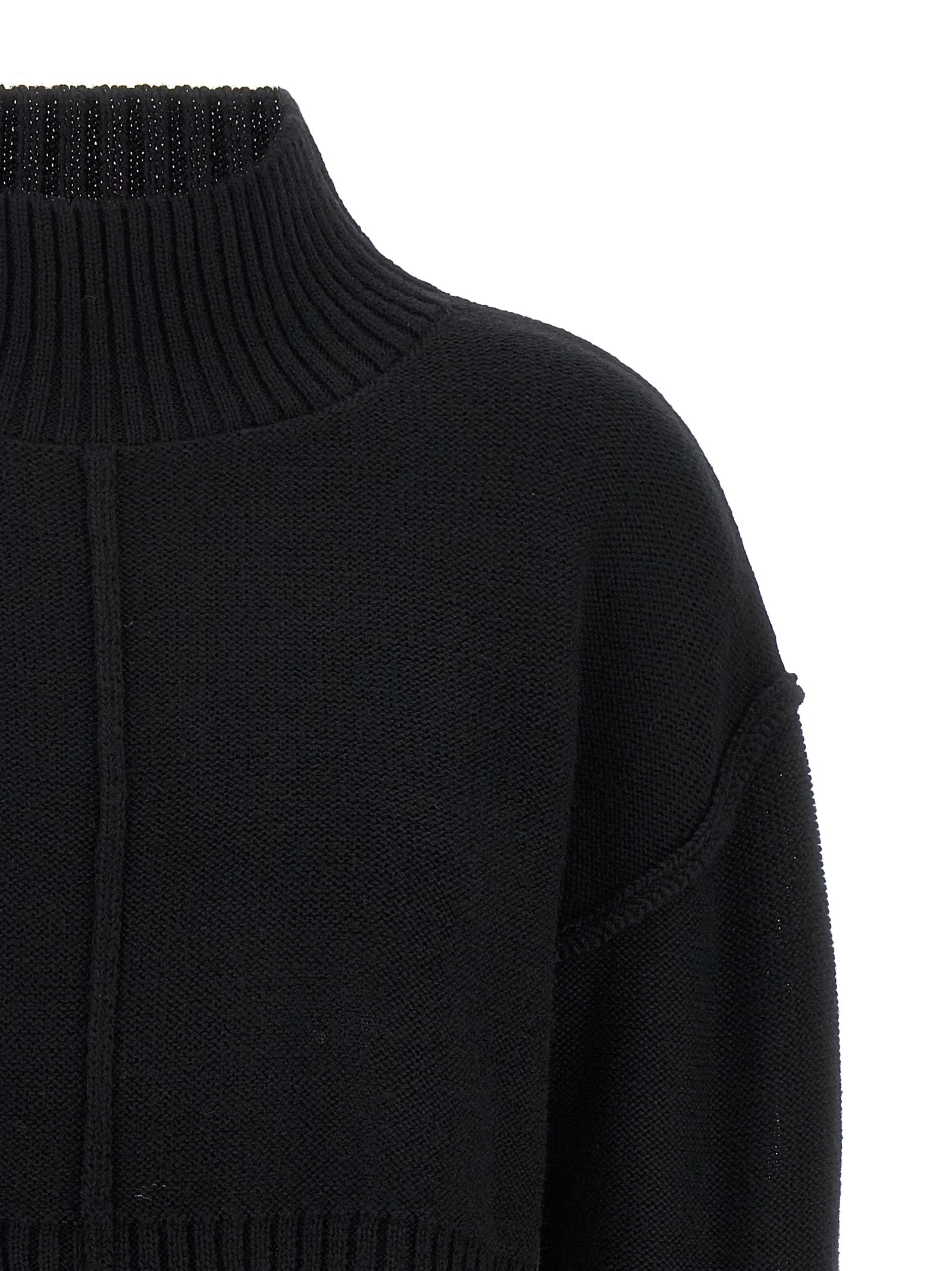MM6 Maison Margiela Black Virgin Wool Cardigan