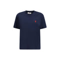 Ami Paris Blue Cotton T-Shirt