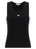 Maison Kitsuné Black Cotton Sleeveles T-Shirt