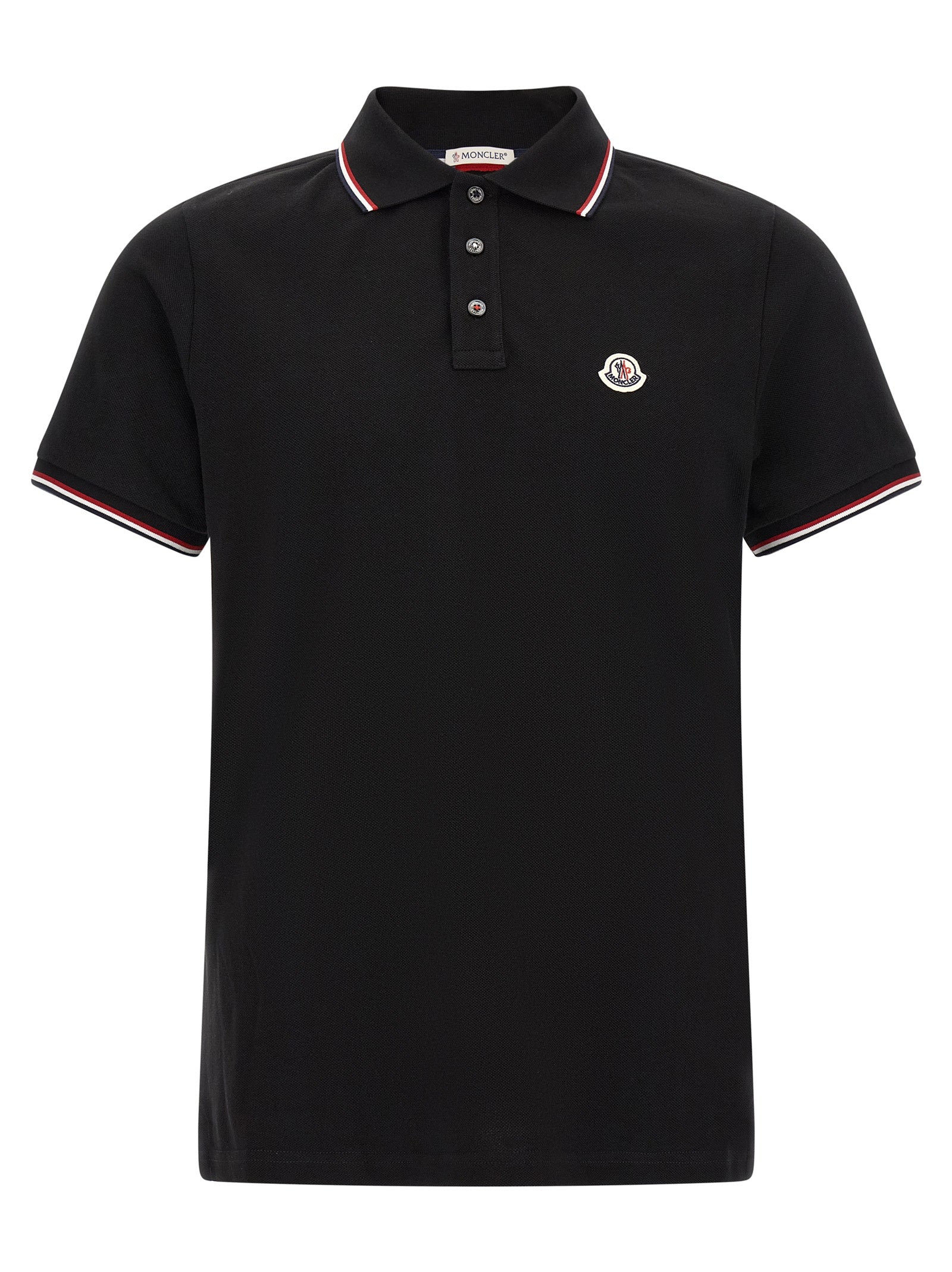 Moncler Black Cotton Polo Shirt