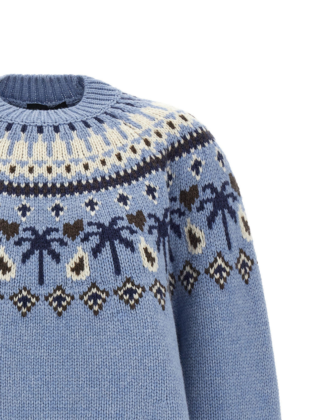 Alanui Blue Virgin Wool Cardigan
