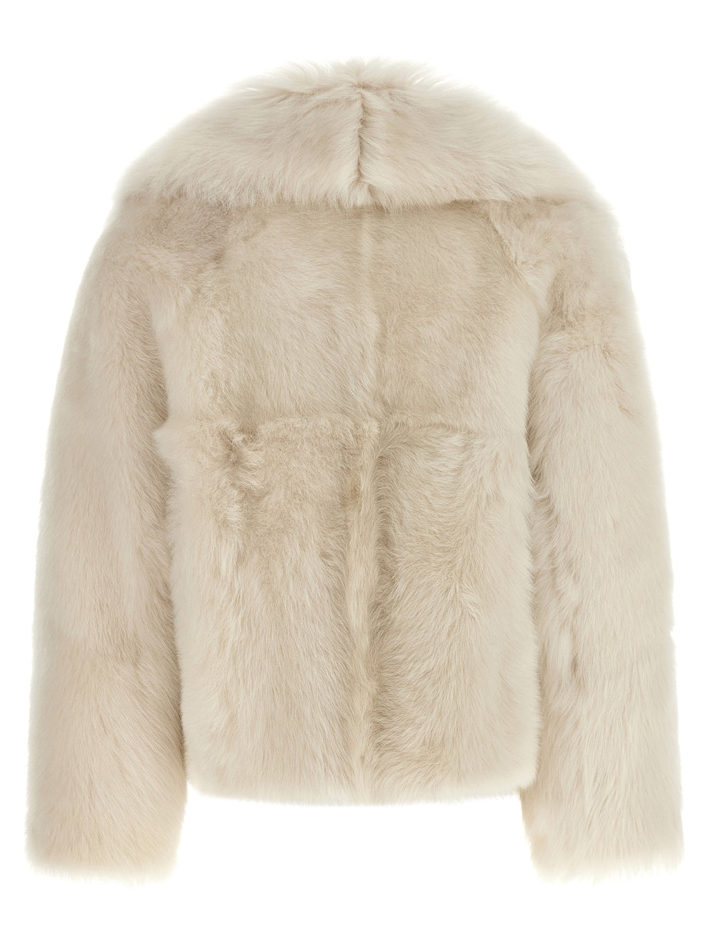 BLANCHA White Lamb Fur Full-Length Jacket