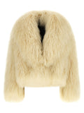 BLANCHA Beige Cashmere Biker Jacket