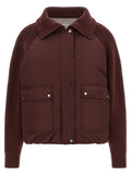 Brunello Cucinelli Bordeaux Cotton Bomber