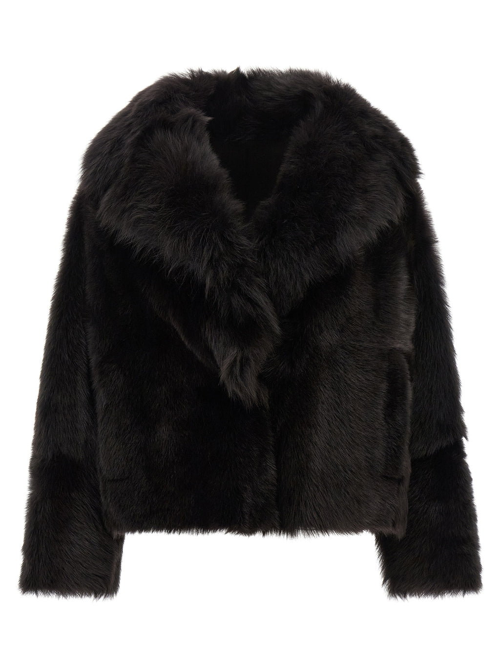 BLANCHA Brown Lamb Fur Full-Length Jacket