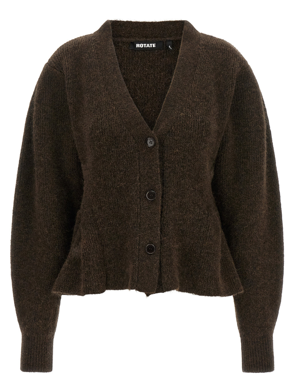 ROTATE BIRGER CHRISTENSEN Brown Wool Cardigan