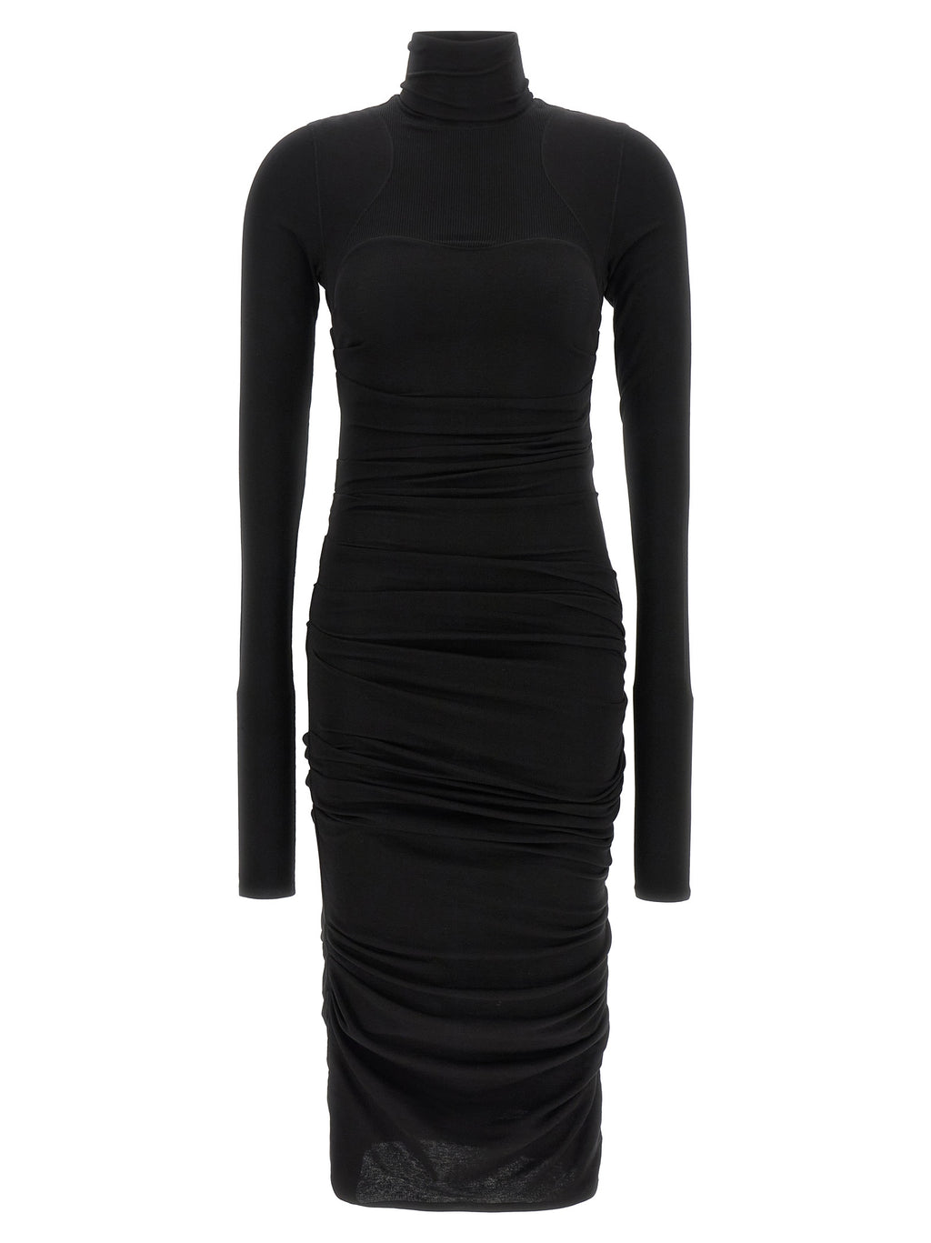 Elisabetta Franchi Black Lycra Midi Dress