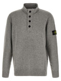 Stone Island Gray Virgin Wool Cardigan