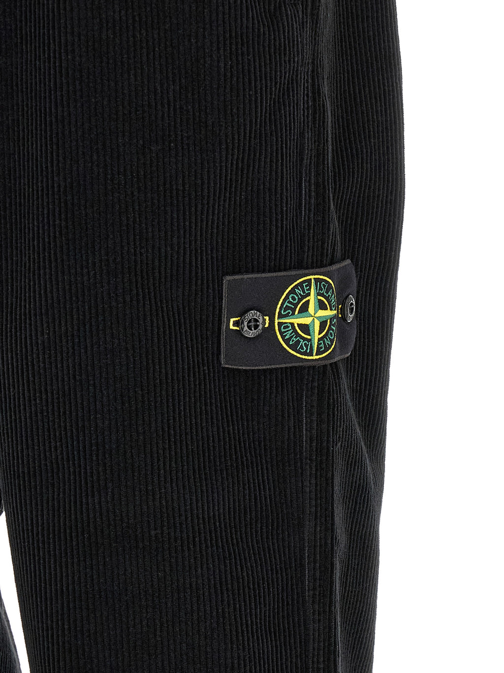 Stone Island Black Cotton Casual Pants