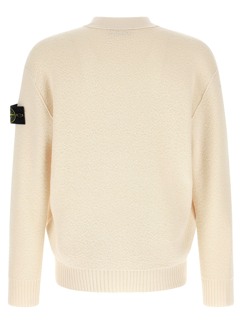 Stone Island White Virgin Wool Cardigan