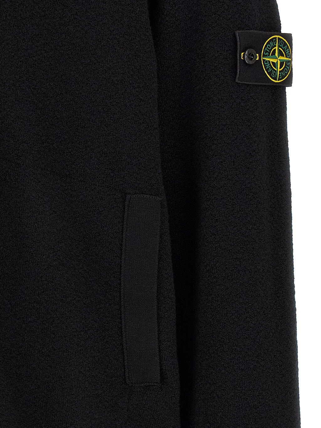 Stone Island Black Virgin Wool Cardigan