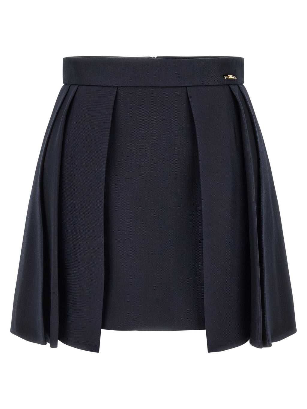 Elisabetta Franchi Blue Virgin Wool Long Skirt