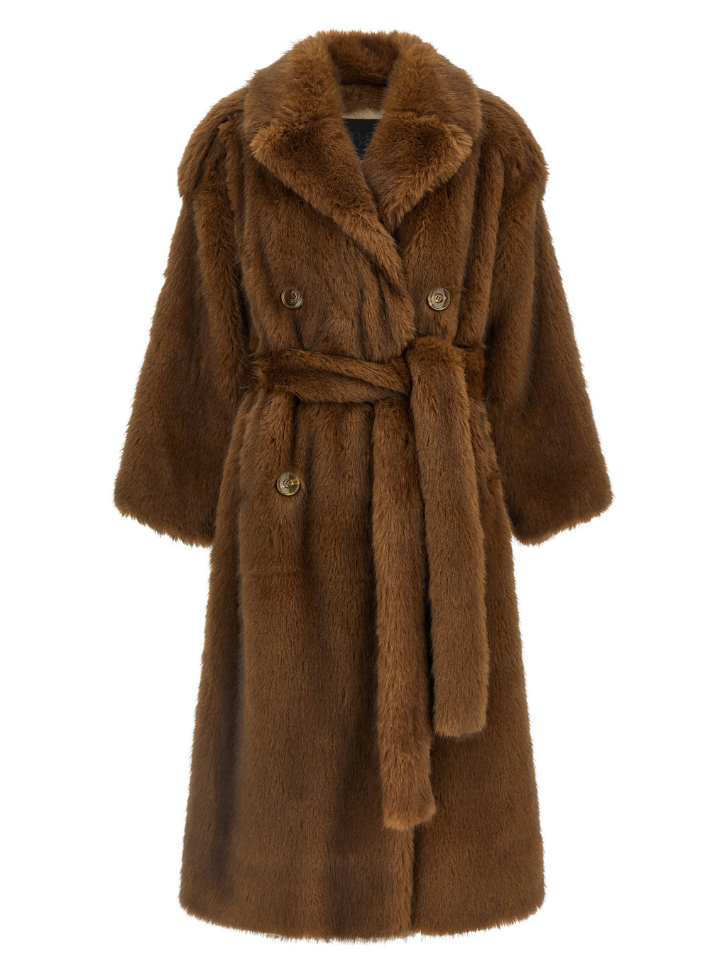 B&B COUTURE Brown Polyester Coat