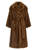 B&B COUTURE Brown Polyester Coat