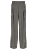 Peserico Gray Virgin Wool Casual Pants