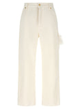 Darkpark White Cotton Casual Pants