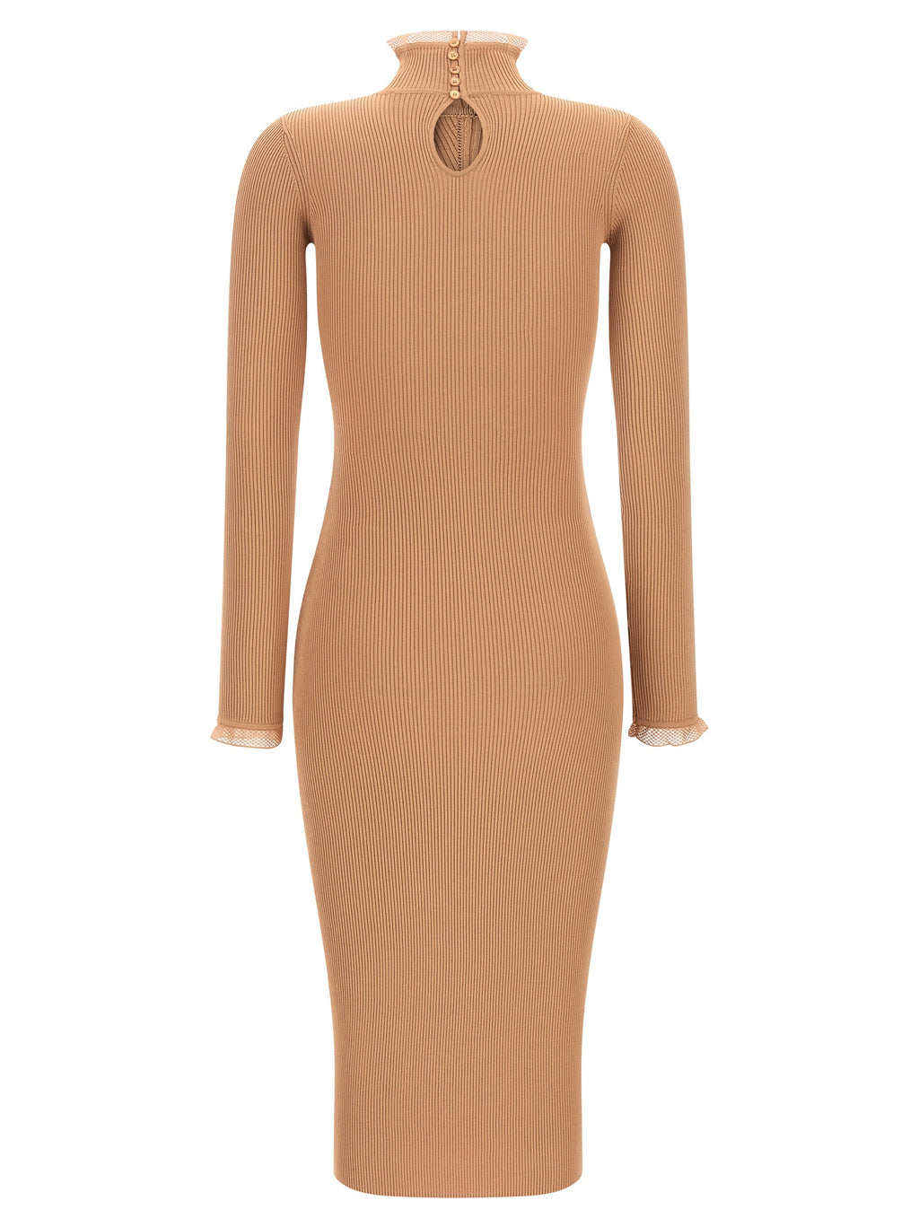 Elisabetta Franchi Beige Viscose Midi Dress