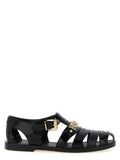 Moschino Black Pvc Flat Sandals