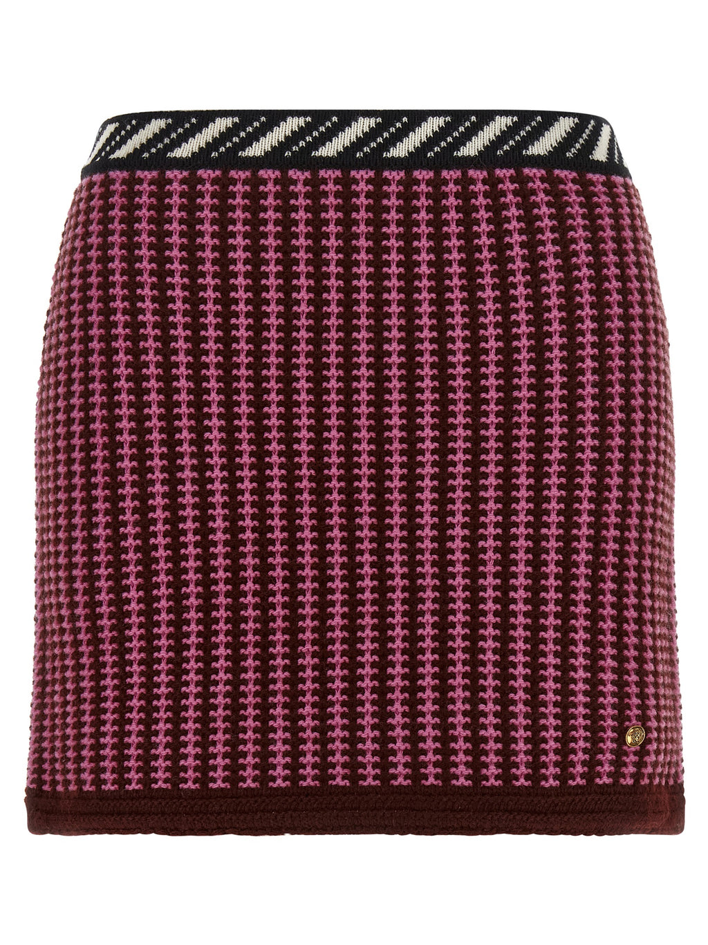 Versace Multicolor Virgin Wool Long Skirt