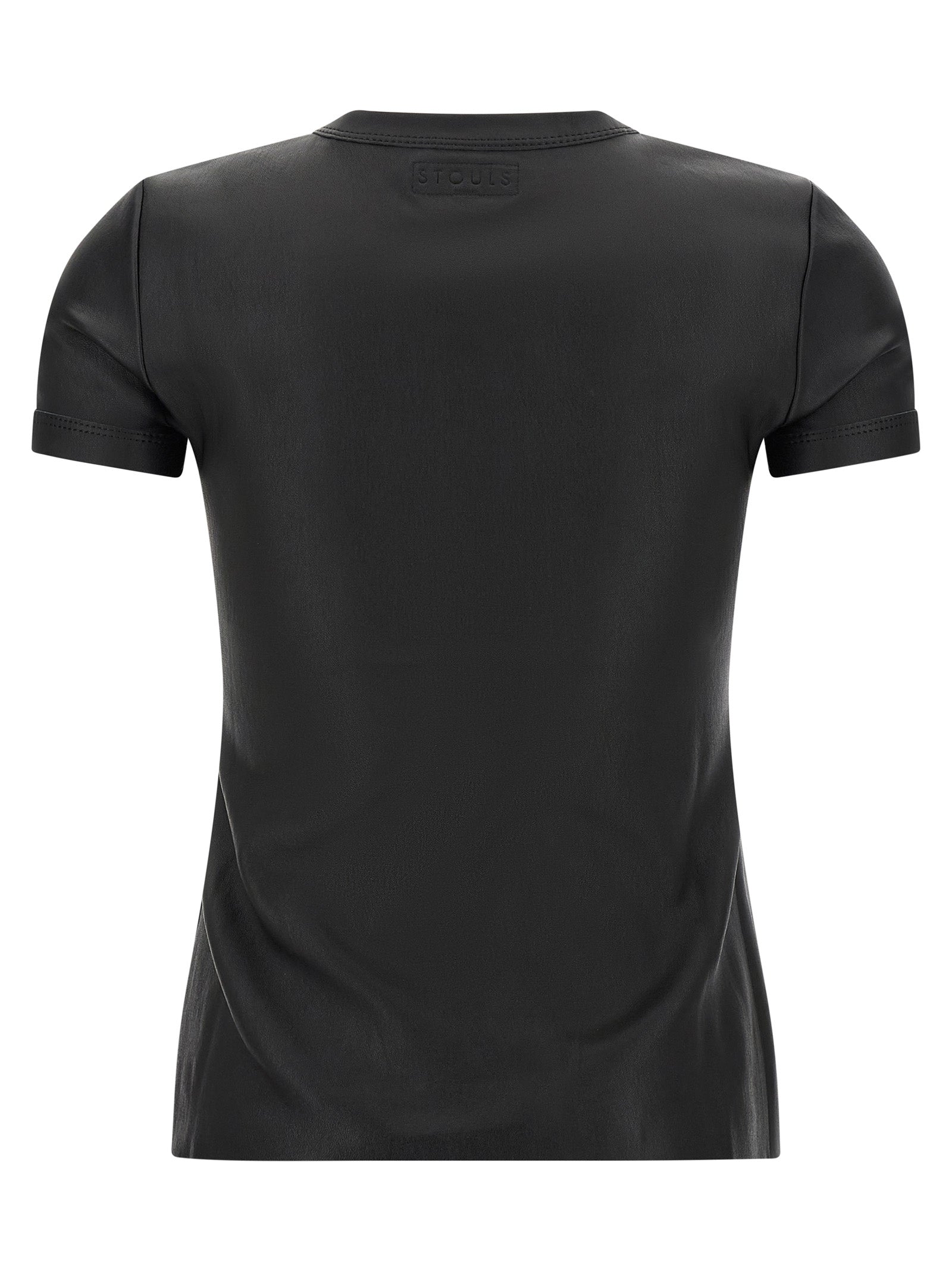 STOULS Black Lamb Leather T-Shirt