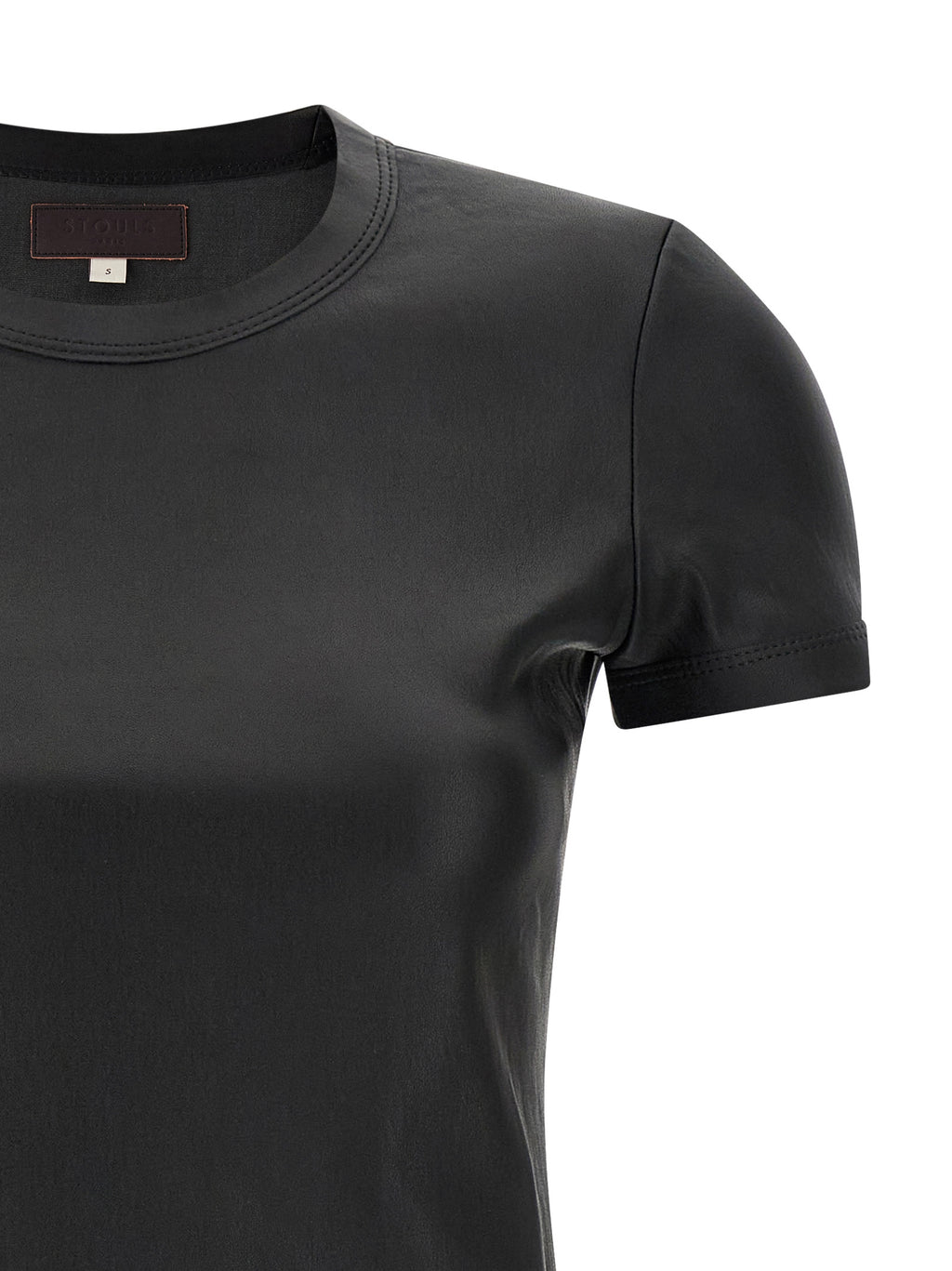 STOULS Black Lamb Leather T-Shirt