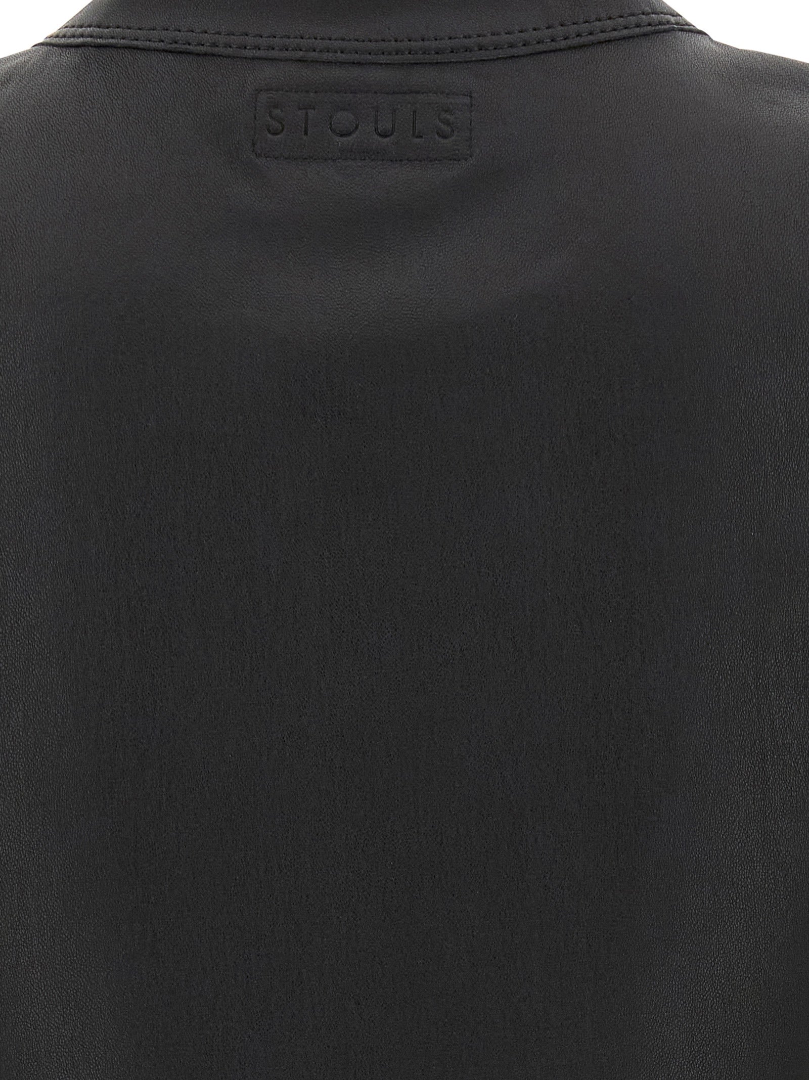STOULS Black Lamb Leather T-Shirt