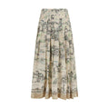 Alemais Beige Linen Midi Skirt