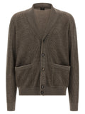 Brioni Brown Cashmere Cardigan