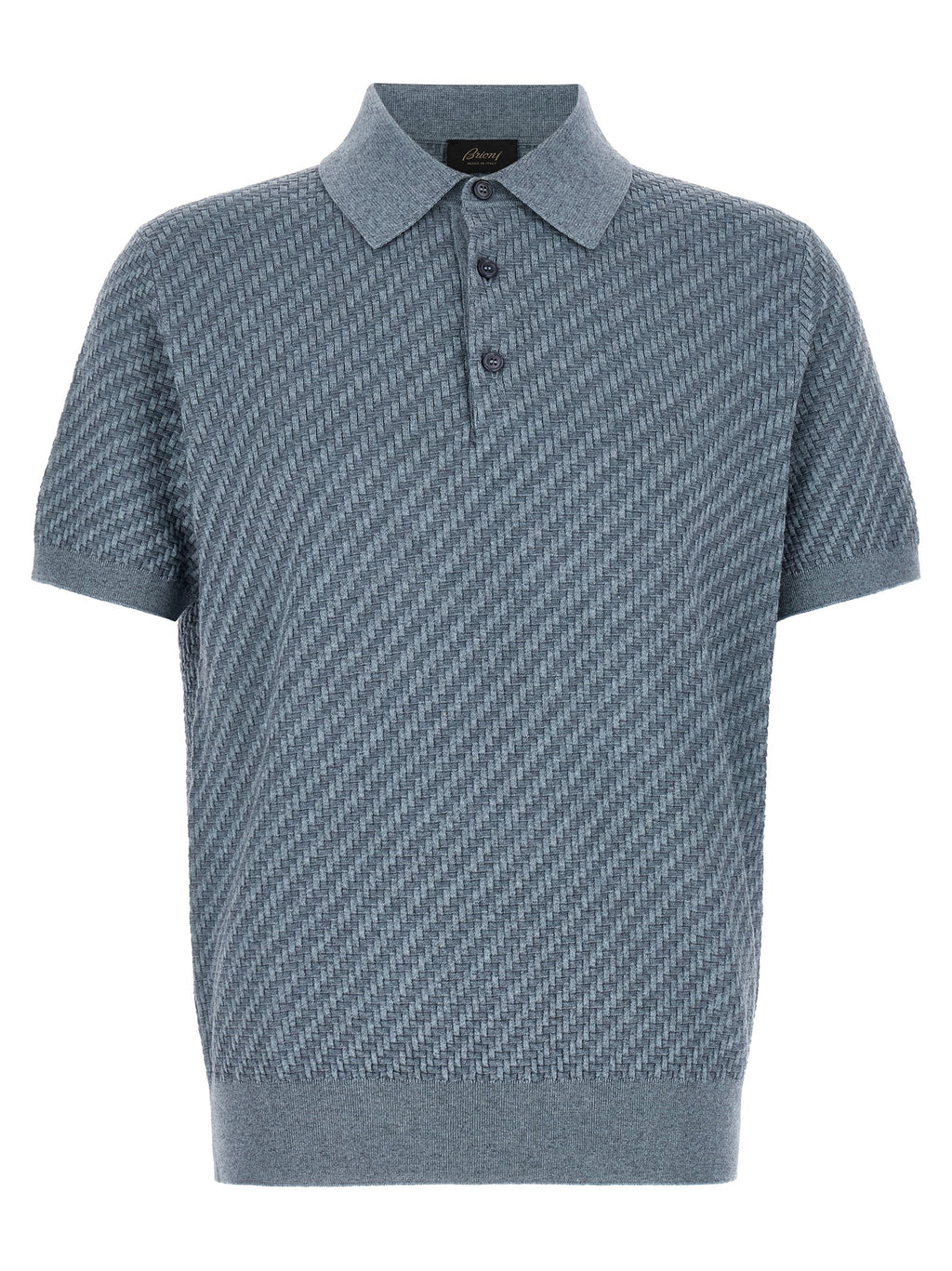 Brioni Blue Cotton Polo Shirt
